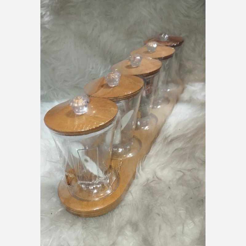 جا ادویه 5 عددی قاشق دار چوبی